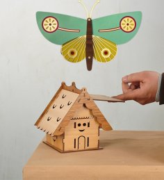 Lazer Kesim Ev 2.6MM MDF Ücretsiz Vektör