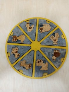 Lazer Kesim Pizza Yapbozu Çocuk Oyunu Ücretsiz Vektör