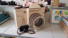 Lazer Kesim Ahşap Oyuncak Kamera Ücretsiz Vektör