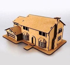 Lazer Kesim Ahşap Simpsons Evi Modeli Ücretsiz Vektör