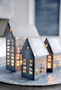 Lazer Kesim Oyuncak Bebek Evi Feneri Ücretsiz Vektör