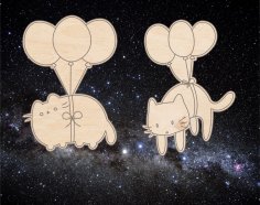 Lazer Kesim Kedi Süslemeleri Ücretsiz Vektör
