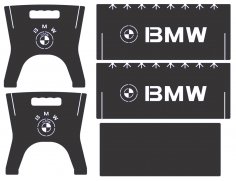 Lazer Kesim Taşınabilir Barbekü Izgarası BMW Logolu DXF Dosyası