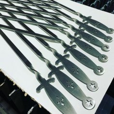 Lazer Kesim Şişli Eskrim Kılıcı Paslanmaz Çelik 3mm DXF Dosyası
