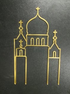 Lazer Kesim Hristiyan Düğünü Akrilik Pasta Süsü Ücretsiz Vektör