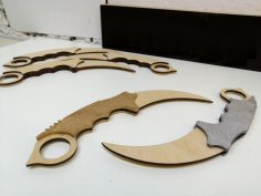Lazer Kesim Karambit Bıçağı 3mm 187mm DXF Dosyası