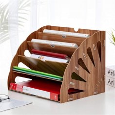 Lazer Kesim Ofis Masaüstü Kırtasiye Rafı Mektup Dergi Dosya Klasörü Tutucu Belge Düzenleyici Ücretsiz Vektör
