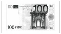 Lazerle Oyma 100 Euro Banknot Ücretsiz Vektör
