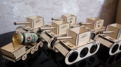 Lazer Kesim Tank Modeli Bira Taşıyıcı Ücretsiz Vektör