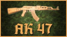 Lazer Kesim Ahşap Oyuncak AK-47 Tüfek Ücretsiz Vektör