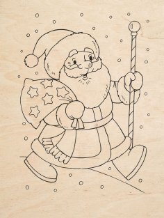 Lazer Kazıma Noel Baba Ücretsiz Vektör