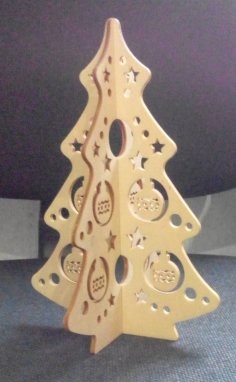 Lazer Kesim Balıksırtı Ahşap Noel Ağacı Ücretsiz Vektör