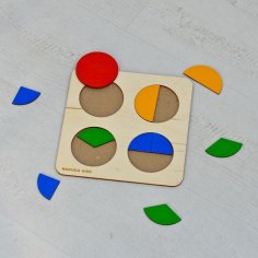 Lazer Kesim Montessori Daire Bulmaca Oyuncak Ücretsiz Vektör