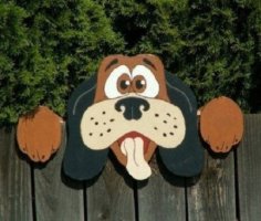 Lazer Kesim Ahşap Köpek Çit Gözetleme Ücretsiz Vektör