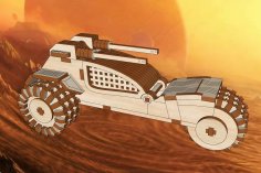 Lazer Kesim Dune II Yağmacı Üç Tekerlekli Bisiklet Ahşap Oyuncak Ücretsiz Vektör