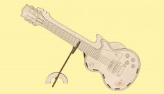 Lazer Kesim Gitar Sehpada Dekorasyon Çiçek Sepeti 3mm Kontraplak Ücretsiz Vektör
