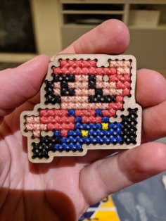Lazer Kesim Mario Ahşap Kanaviçe Şekli Boş DXF Dosyası