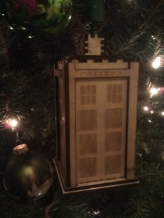 Lazer Kesim Tardis Noel Süsü SVG Dosyası