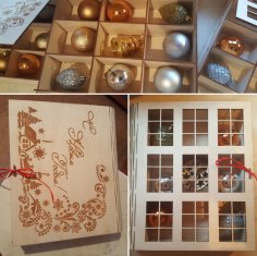 Noel Oyuncakları İçin Lazer Kesim Kitap Hediye Kutusu Ücretsiz Vektör