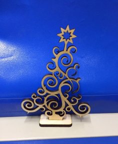 Lazer Kesim Kontraplak Noel Ağacı 3mm Ücretsiz Vektör