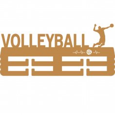 Lazer Kesim Voleybol Spor Madalya Teşhir Rafı Madalya Askısı Ücretsiz Vektör