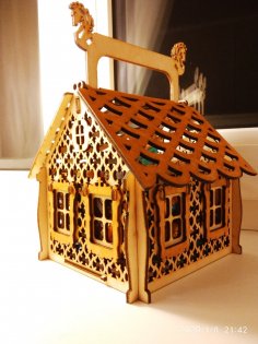 Lazer Kesim Noel Şeker Evi Ücretsiz Vektör