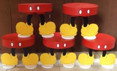 Lazer Kesim Mickey Mouse Cupcake Standı Ücretsiz Vektör