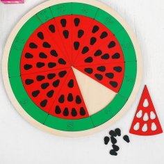 Lazer Kesim Karpuz Matematik Oyunu Çocuklar İçin Eğitici Oyuncak Ücretsiz Vektör