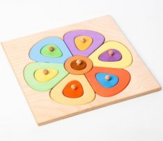 Lazer Kesim Montessori Erken Eğitim Oyuncağı Renk Öğrenme Bebek Çocuk Şekil Eşleştirme Oyuncağı Ücretsiz Vektör