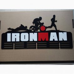 Lazer Kesim Ironman Madalya Askısı Ücretsiz Vektör