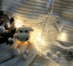 Lazer Kesim 3D Ahşap Noel Ağacı Kar Tanesi Top Süs 3mm Ücretsiz Vektör
