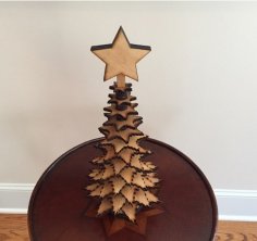 Lazer Kesim Mini Masa Üstü Noel Ağacı Ücretsiz Vektör