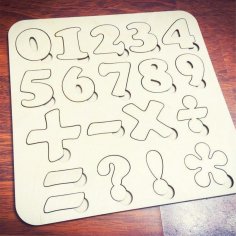 Lazer Kesim Ahşap Çocuk Sayı Matematik Çubuklu Bulmaca Kavrama Plakası Oyuncak Ücretsiz Vektör