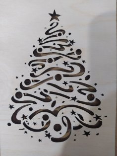 Lazer Kesim Noel Ağacı Desen Ücretsiz Vektör