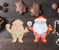 Lazer Kesim Dede Noel Süsü Noel Baba Noel Ağacı Süsü DXF Dosyası