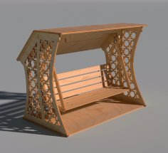 Lazer Kesim Ahşap Dekoratif Salıncak Ücretsiz Vektör