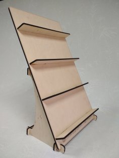 Lazer Kesim Ahşap Raf Masa Üstü Standı Cupcake Standı Tatlı Sunum Standı Ücretsiz Vektör