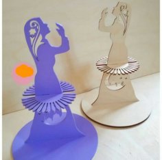 Lazer Kesim Müslüman Kız Çocuk Namaz Kılan Peçetelik Ücretsiz Vektör