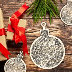 Lazer Kesim Noel Süsleri Noel Ağacı Yılbaşı Oyuncakları Ücretsiz Vektör