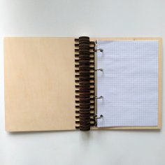 Lazer Kesim Ahşap Defter, Halkalı Mekanizmalı A5 Klasör, Ücretsiz Vektör