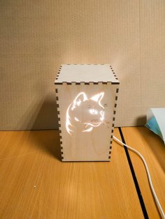 Lazer Kesim Kedi Gece Lambası Ücretsiz Vektör
