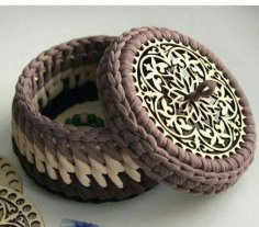 Lazer Kesim Ahşap Sepet Tabanları Örgü Sepetleri Tığ İşi Sepet Altlıkları Ücretsiz Vektör