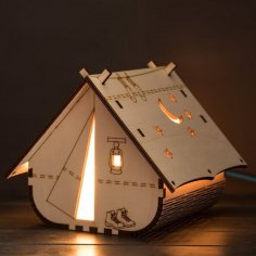 Lazer Kesim Dekoratif Çadır Şeklinde Lamba 4mm Ücretsiz Vektör