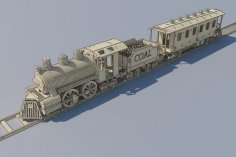 Lazer Kesim Ahşap Tren Lokomotif Ücretsiz Vektör