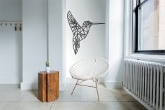 Lazer Kesim Sinekkuşu Geometrik Çokgen Modern Duvar Sanatı Ücretsiz Vektör
