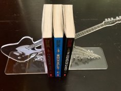 Lazer Kesim Akrilik Oyma Gitar Kitap Ayracı Ücretsiz Vektör