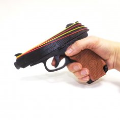 Lazer Kesim Ahşap Lastik Atan Tabanca Oyuncak Ücretsiz Vektör