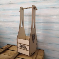 Lazer Kesim Şarap Şişesi Taşıyıcısı Ücretsiz Vektör