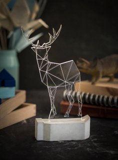 Lazer Kesim Modern Noel Geyiği Lamba Geometrik Geyik Gece Lambası Ücretsiz Vektör