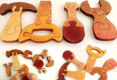 Lazer Kesim Çocuk Yapı Blokları Oyun Seti Oyuncakları Ücretsiz Vektör